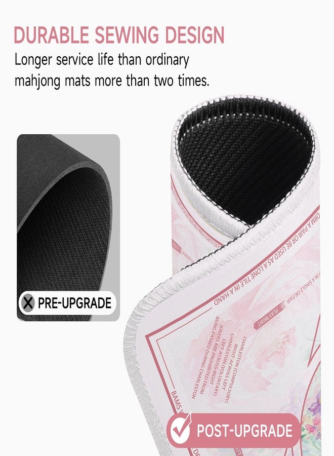 Deyimmei Neoprene Mahjong Mat for Table 31.5"x31.5" - Non-Slip, Noise Reduction Cover with Storage Pockets, American Rules & Crease-Free Rolled Shipping (Soft Petals) - Image 2